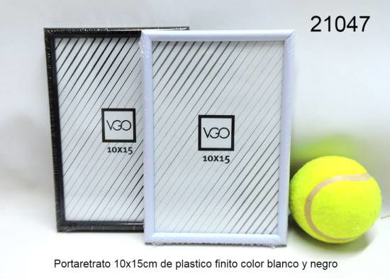 Imagen de PORTARETRATO PLASTICO FINITO 10X15 BLANCO/NEGRO 4.25